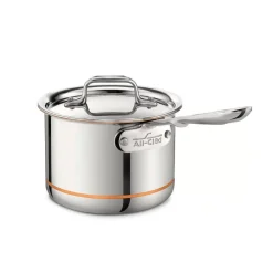 Copper Core 5-Ply Bonded Cookware, Sauce Pan With Lid, 2 Quart><noscript><img width=