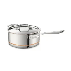 Copper Core 5-Ply Bonded Cookware, Sauce Pan With Lid, 3 Quart><noscript><img width=