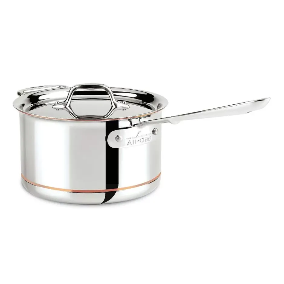 Copper Core 5-Ply Bonded Cookware, 4 Quart Sauce Pan With Lid>All-Clad Outlet