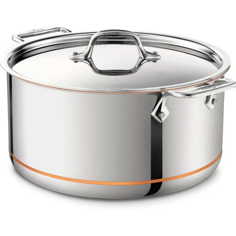 Copper Core 5-Ply Bonded Cookware, Stockpot With Lid, 8 Quart>All-Clad Discount