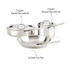 Copper Core 5-Ply Bonded Cookware Set, 5 Piece><noscript><img width=