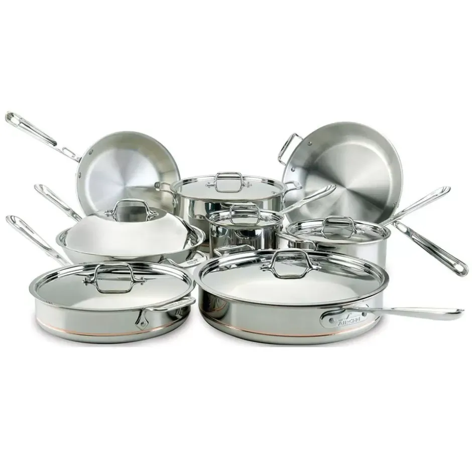 Copper Core 5-Ply Bonded Cookware Set, 14 Piece Set>All-Clad Discount