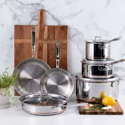 Copper Core 5-Ply Bonded Cookware Set, 10 Piece Set><noscript><img width=