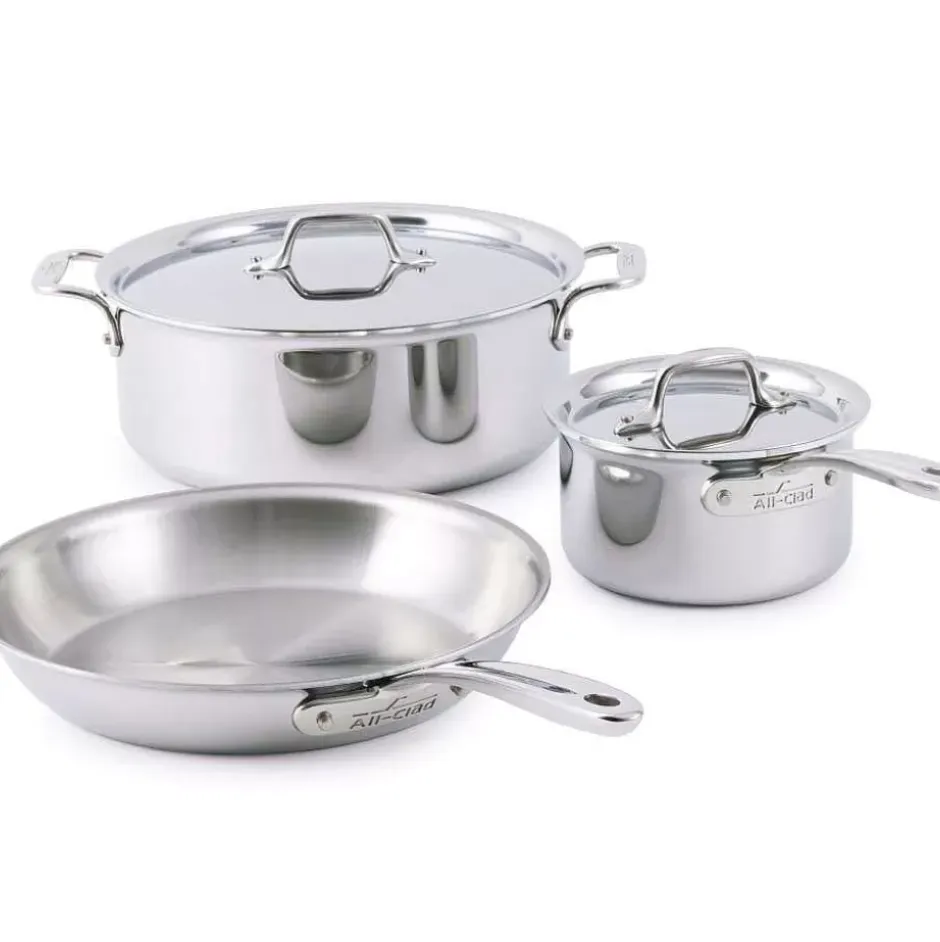 D3 Everyday Stainless 3-Ply Bonded Cookware, 5 Piece Set>All-Clad Online