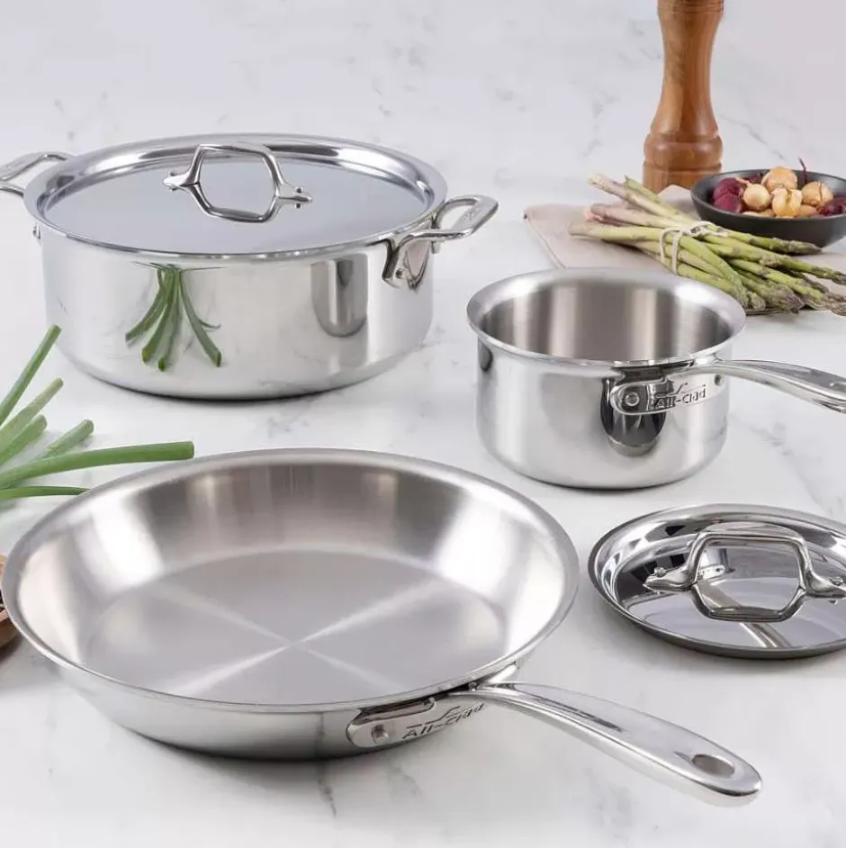 D3 Everyday Stainless 3-Ply Bonded Cookware, 5 Piece Set>All-Clad Online