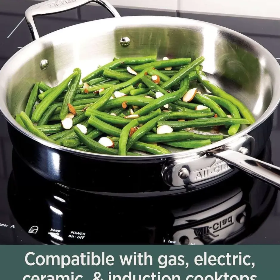 D5 Stainless Brushed 5-Ply Bonded Cookware, Weeknight Pan With Lid, 4 Quart>All-Clad Fashion