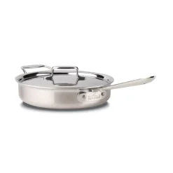 D5 Stainless Brushed 5-Ply Bonded Cookware, Saute Pan With Lid, 3 Quart><noscript><img width=