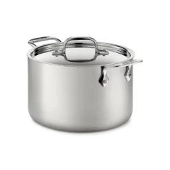 D5 Stainless Brushed 5-Ply Bonded Cookware, Soup Pot With Lid, 4 Quart><noscript><img width=