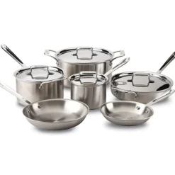 D5 Stainless Brushed 5-Ply Bonded Cookware Set, 10 Piece Set><noscript><img width=