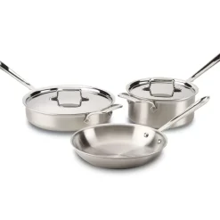 D5 Stainless Brushed 5-Ply Bonded 5 Piece Cookware Set, 5 Piece Pan Set><noscript><img width=