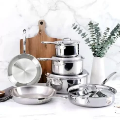D3 Stainless Everyday, 10 Piece Pots And Pans Cookware Set><noscript><img width=