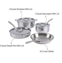D3 Stainless Everyday, 7 Piece Pots And Pans Cookware Set><noscript><img width=