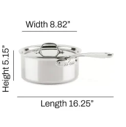 D3 Stainless Everyday 3-Ply Bonded Cookware, Sauce Pan With Lid, 3 Quart><noscript><img width=