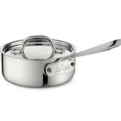 D3 Stainless 3-Ply Bonded Cookware, Sauce Pan With Lid, 1 Quart><noscript><img width=