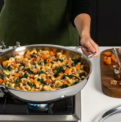 D3 Stainless 3-Ply Bonded Cookware, Sunday Supper Pan With Lid, 7 Quart><noscript><img width=