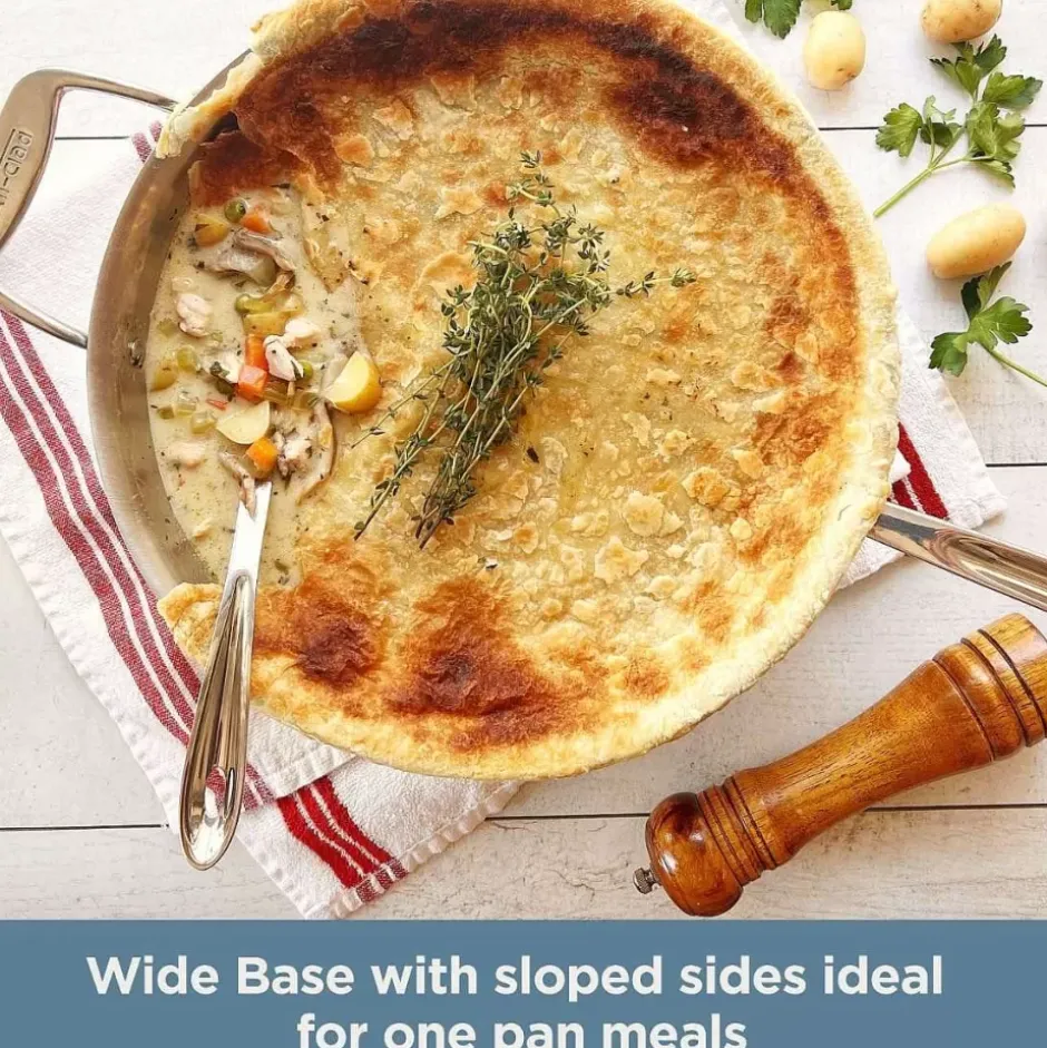 D3 Stainless 3-Ply Bonded Cookware, Weeknight Pan With Lid, 4 Quart>All-Clad Outlet