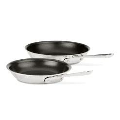 D3 Stainless 3-Ply Bonded Cookware Set, Nonstick 2 Piece Fry Pan Set, 8 & 10 Inch><noscript><img width=