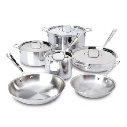 D3 Stainless 3-Ply Bonded Cookware Set, 10 Piece Set>All-Clad Best