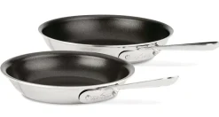 D3 Stainless 3-Ply Bonded Cookware, Nonstick 2 Piece Fry Pan Set, 8 & 10 Inch><noscript><img width=
