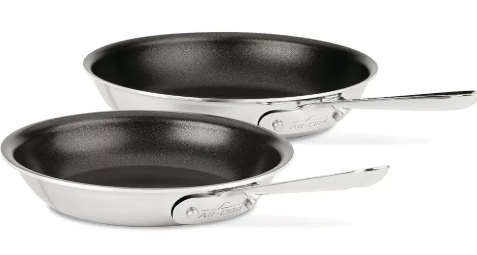 D3 Stainless 3-Ply Bonded Cookware, Nonstick 2 Piece Fry Pan Set, 8 & 10 Inch>All-Clad Outlet