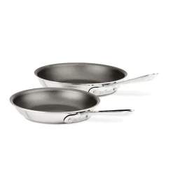 D5 Stainless Polished 2 Piece Nonstick Fry Pan Set, 8 & 10 Inch><noscript><img width=
