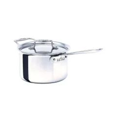 D5 Stainless Polished 5-Ply Bonded Cookware, Sauce Pan With Lid, 4 Quart><noscript><img width=