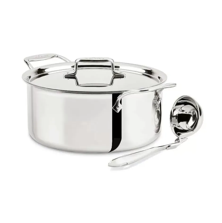 D5 Stainless Polished 5-Ply Bonded Cookware, Ultimate Soup Pot With Lid And Ladle, 6 Quart>All-Clad Discount