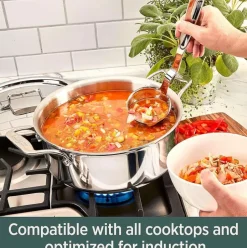 D5 Stainless Polished 5-Ply Bonded Cookware, Ultimate Soup Pot With Lid And Ladle, 6 Quart><noscript><img width=