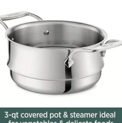 D5 Stainless Polished 5-Ply Bonded Cookware, Steamer Set, 3 Quart><noscript><img width=