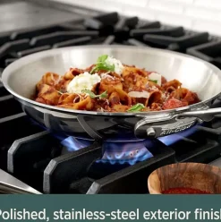 D5 Stainless Polished 5-Ply Bonded Cookware, Fry Pan, 8 Inch><noscript><img width=