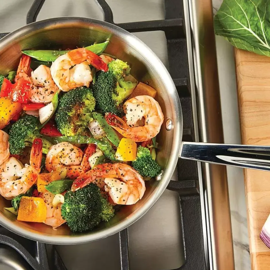 D5 Stainless Polished 5-Ply Bonded Cookware Set, 8.5 & 10.5 Inch Deep Skillets>All-Clad Hot