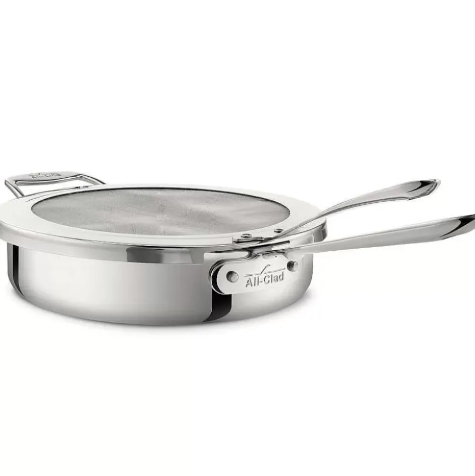 D5 Stainless Polished 5-Ply Bonded Cookware, Chicken Fryer With Screen, 4 Quart>All-Clad Discount