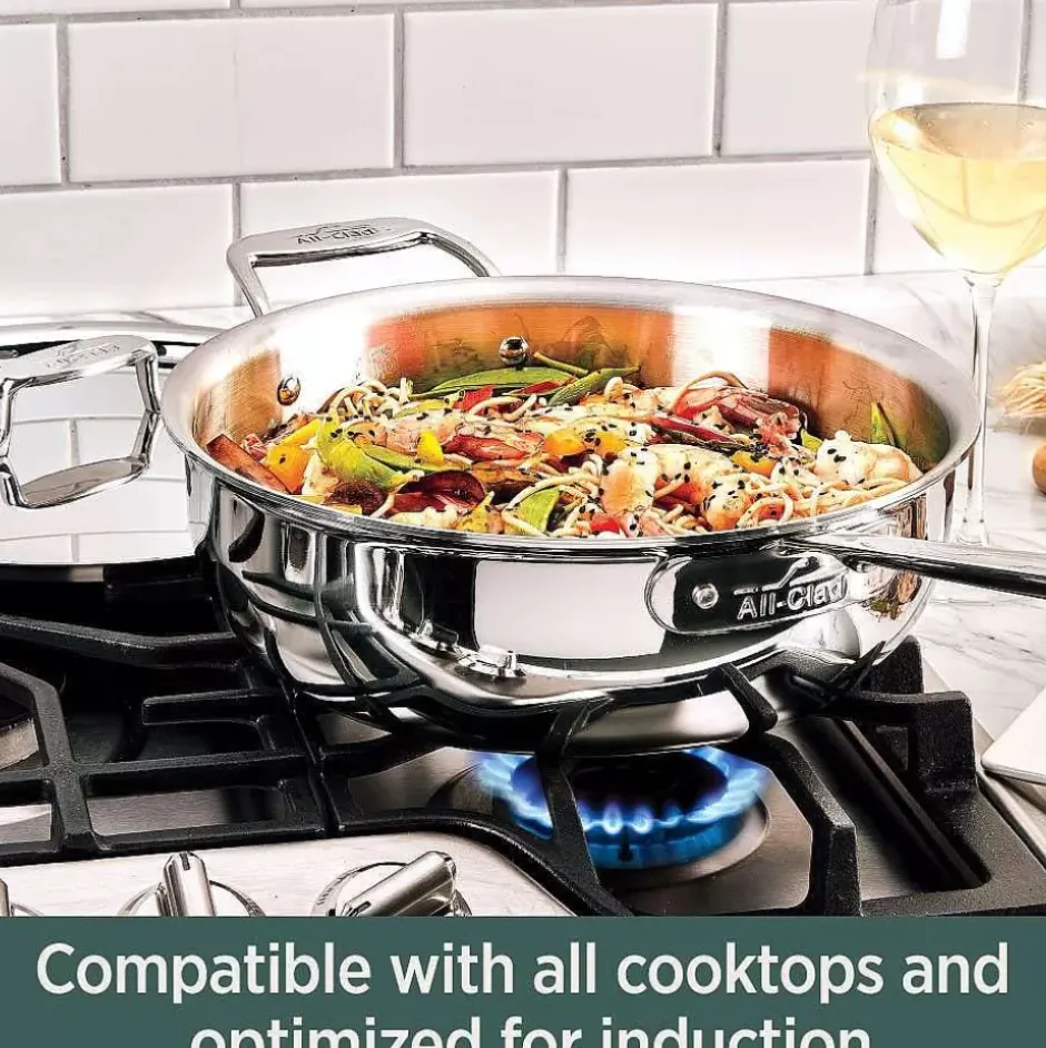 D5 Stainless Polished 5-Ply Bonded Cookware, Chicken Fryer With Screen, 4 Quart>All-Clad Discount