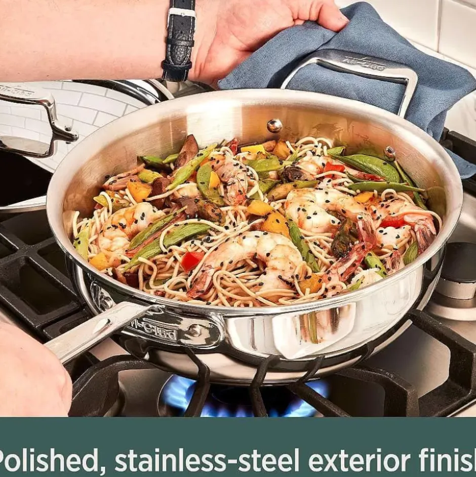 D5 Stainless Polished 5-Ply Bonded Cookware, Chicken Fryer With Screen, 4 Quart>All-Clad Discount
