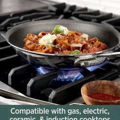 D5 Stainless Polished 5-Ply Bonded Cookware, Nonstick Fry Pan, 8 Inch><noscript><img width=