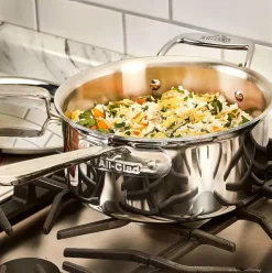 D5 Stainless Polished 5-Ply Bonded Cookware, Deep Fryer Set With Lid And Basket, 6 Quart><noscript><img width=