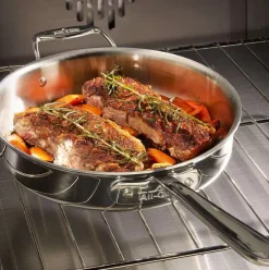 D5 Stainless Polished 5-Ply Bonded Cookware, Deep Fryer Set With Lid And Basket, 6 Quart><noscript><img width=