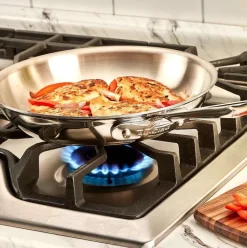 D5 Stainless Polished 5-Ply Bonded Cookware, Deep Fryer Set With Lid And Basket, 6 Quart><noscript><img width=
