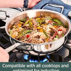D5 Stainless Polished 5-Ply Bonded Cookware, Essential 4 Quart Pot><noscript><img width=