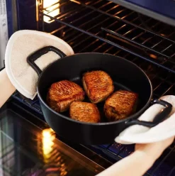 Enameled Cast Iron, Dutch Oven With Lid And Acacia Wood Trivet, 6 Quart><noscript><img width=