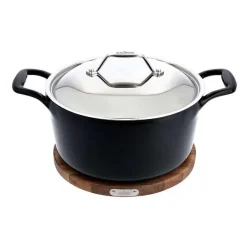 Enameled Cast Iron, Dutch Oven With Lid And Acacia Wood Trivet, 6 Quart><noscript><img width=