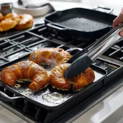 Enameled Cast Iron, Griddle With Acacia Wood Trivet, 11 Inch><noscript><img width=