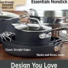 Essentials Nonstick Cookware Set, 2 Piece Fry & Sauce Pan With Lid Set, 8.5 Inch & 2.5 Quart>All-Clad Outlet