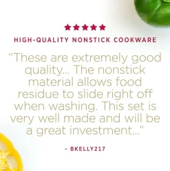Essentials Nonstick Cookware Set, 2 Piece Fry & Sauce Pan With Lid Set, 8.5 Inch & 2.5 Quart><noscript><img width=