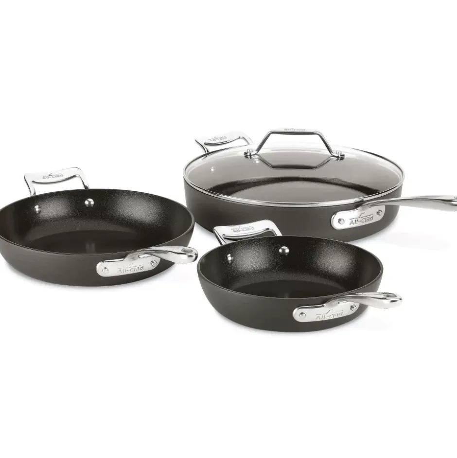 Essentials Nonstick Cookware Set, 4 Piece Fry & Saute Set>All-Clad Best