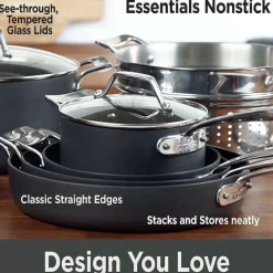 Essentials Nonstick Cookware Set, 12 Piece>All-Clad Hot