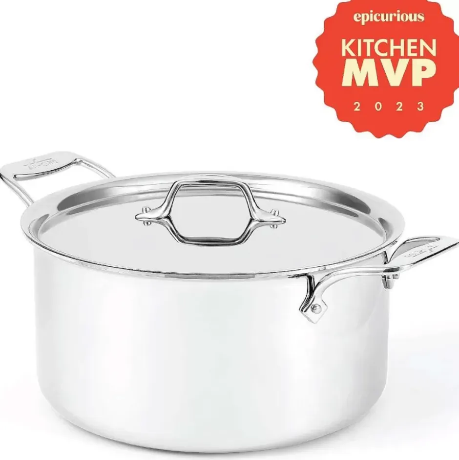 G5® Graphite Core Stainless Steel 5-Ply Bonded Cookware, Stockpot With Lid, 8 Quart>All-Clad Hot