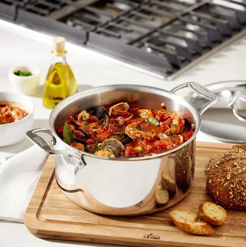 G5® Graphite Core Stainless Steel 5-Ply Bonded Cookware, Stockpot With Lid, 8 Quart>All-Clad Hot