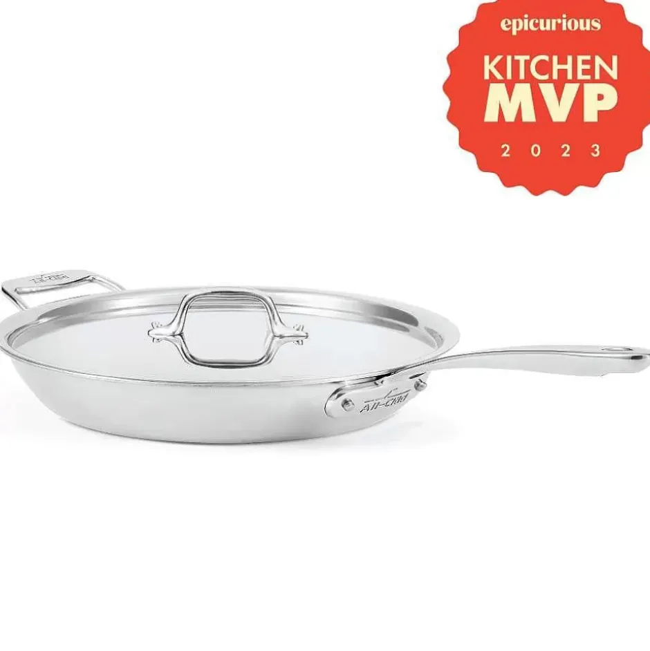 G5® Graphite Core Stainless Steel 5-Ply Bonded Cookware, Skillet With Lid, 12.5 Inch>All-Clad Best