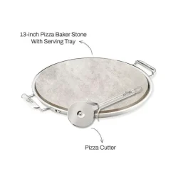Gourmet Accessories, 13-Inch Pizza Baker Stone With Serving Tray & Pizza Cutter>All-Clad Hot